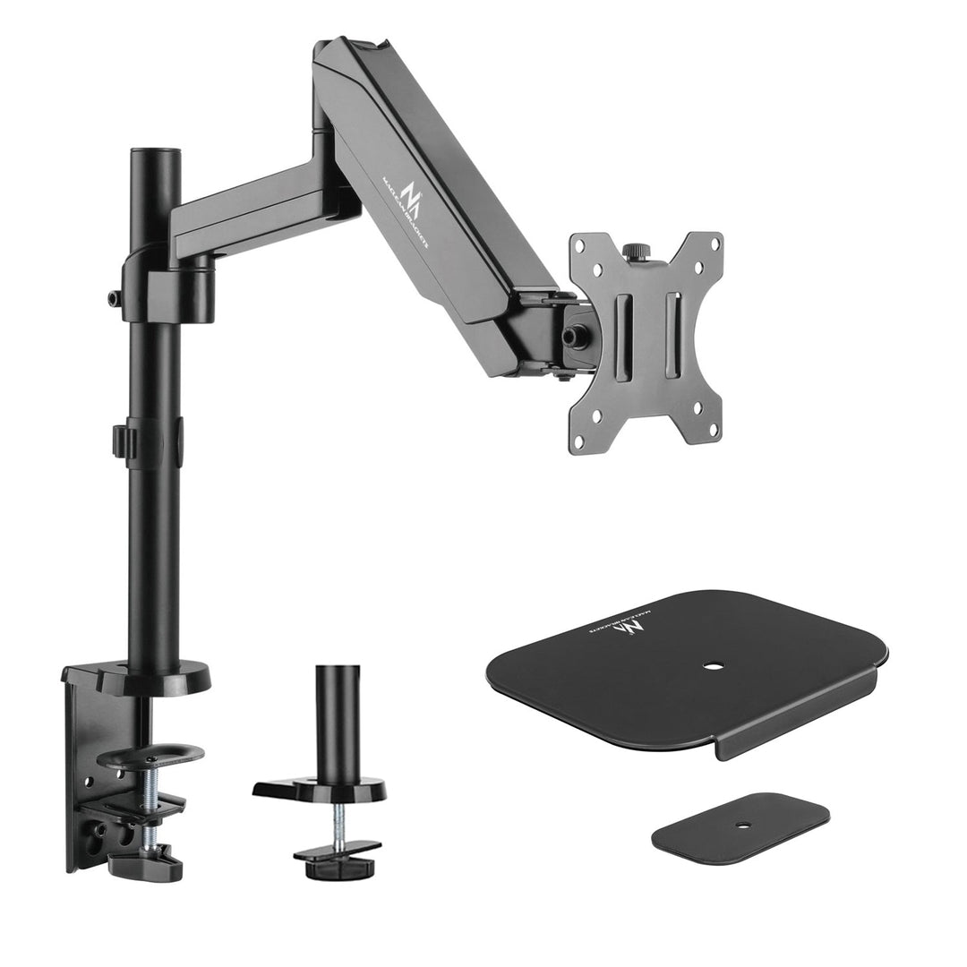 Maclean monitorholder, dobbelt arm, med gasfjeder, 17"-32", 8 kg, MC-775 + MC-929