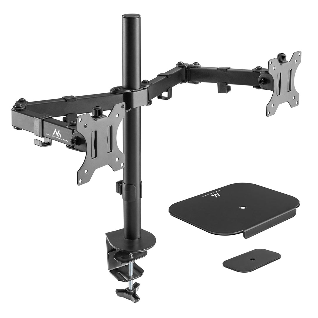 Bordholder til 2 LCD-skærme Maclean, 17-32", 2x 8 kg, MC-884 + MC-929