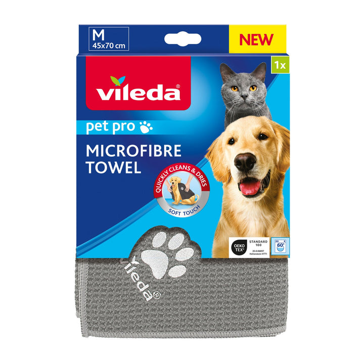 Vileda håndklæde til dyr, mikrofiber, størrelse M, Pet Pro