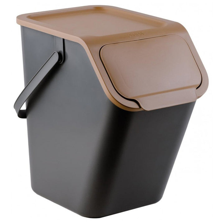 Practic beholder-sæt til affaldssortering, 4x25 l, sort, Bini 10100599