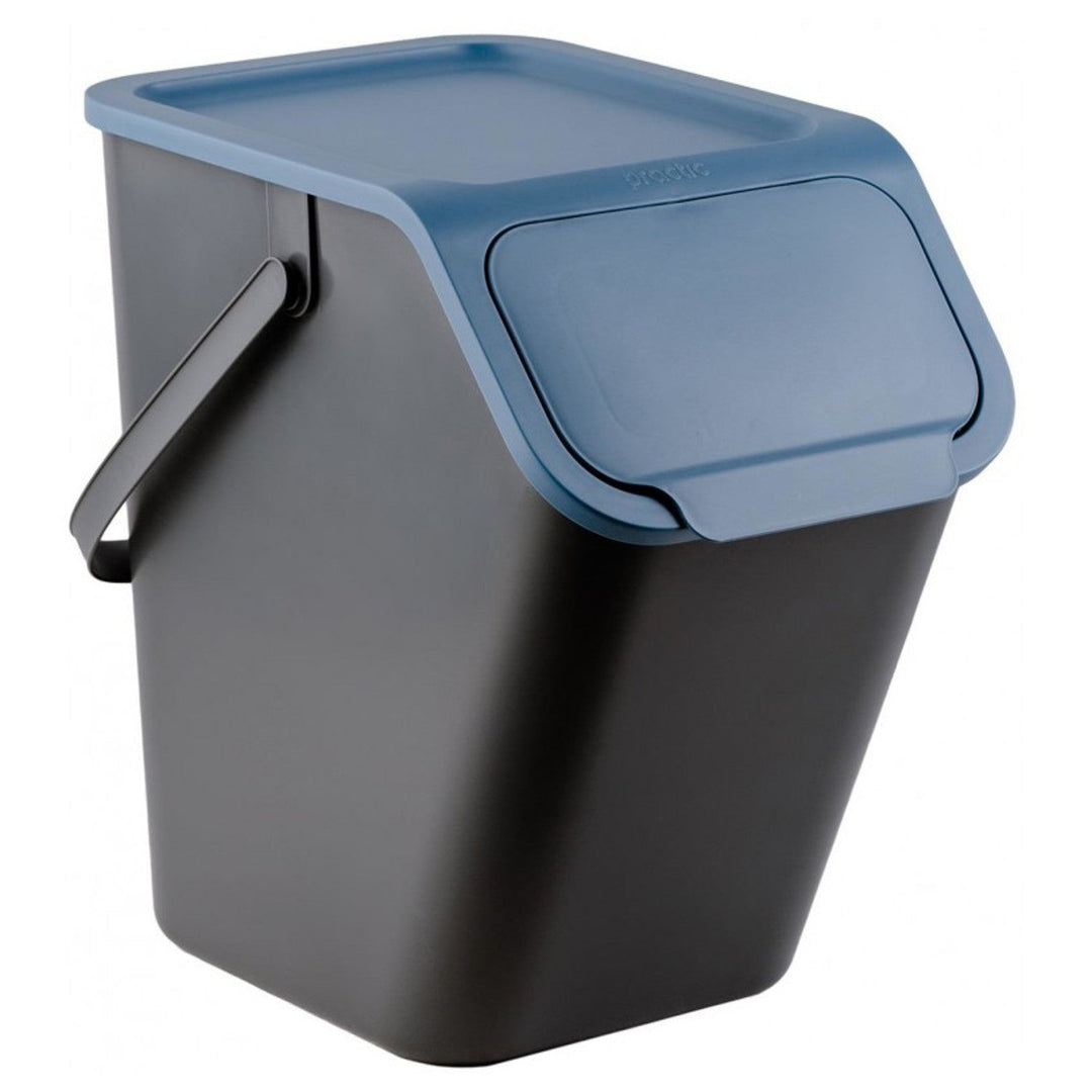 Practic beholder-sæt til affaldssortering, 4x25 l, sort, Bini 10100599