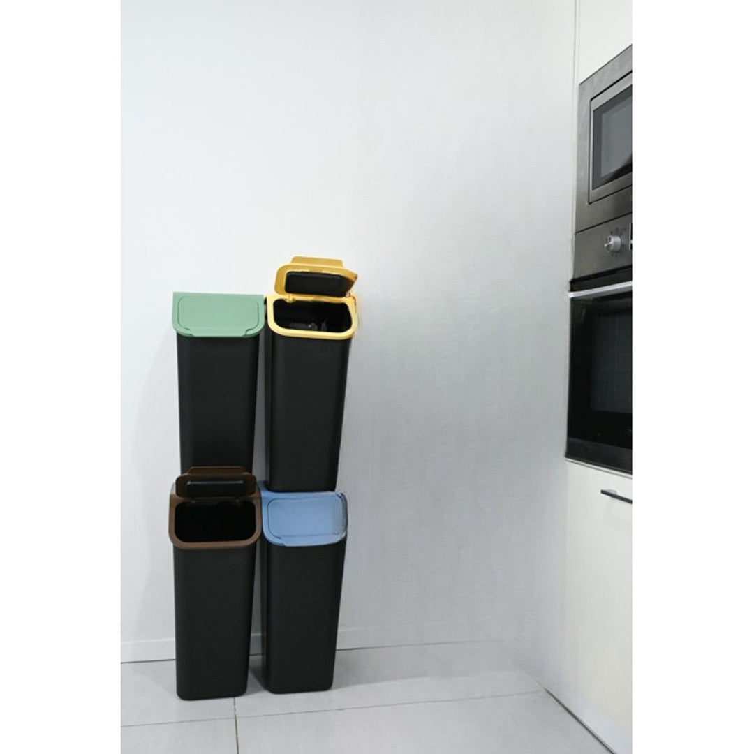 Practic-beholder-sæt til affaldssortering, 4x35 l, sort, Bini 10103435