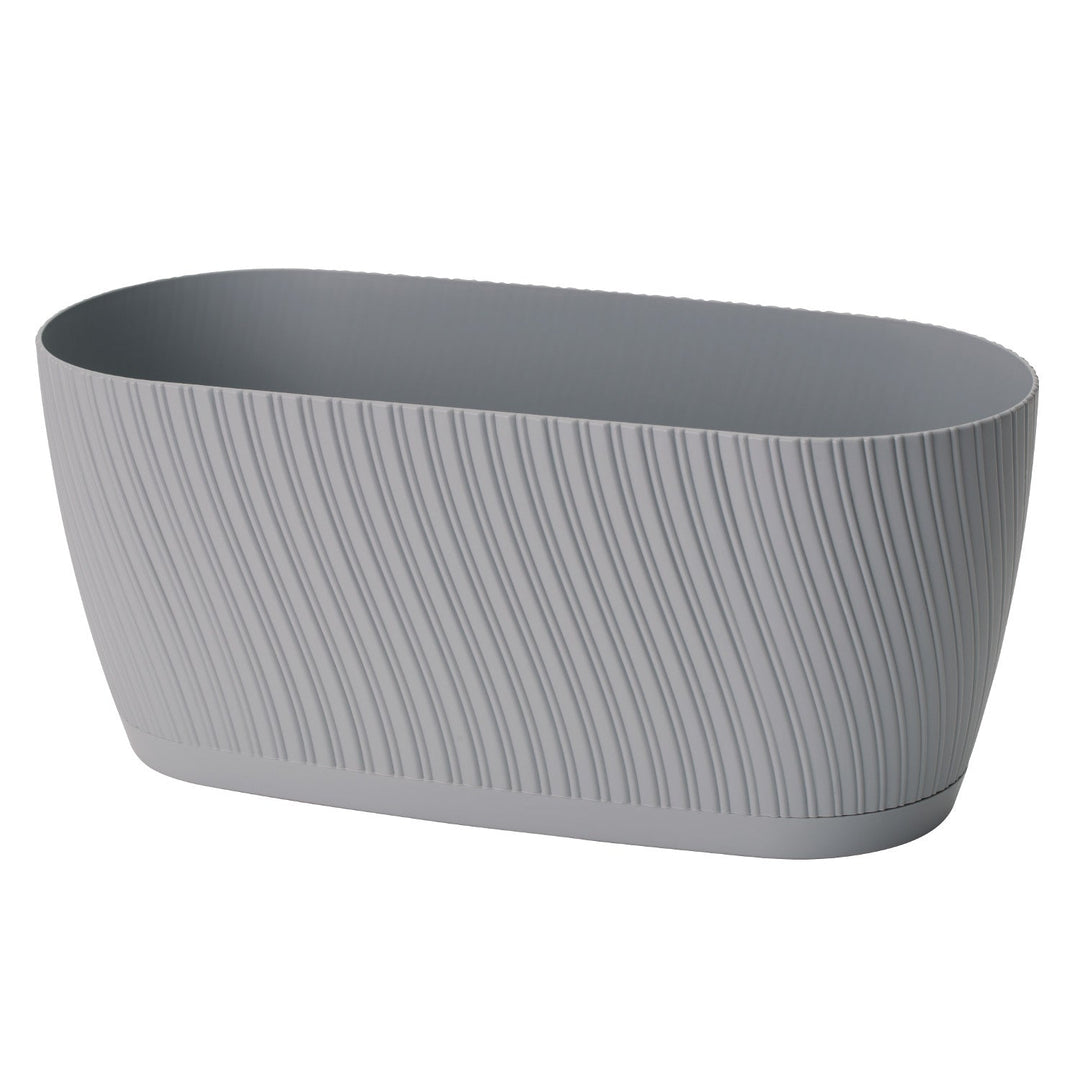 Form-Plastic kasse, aflang, med fod, 27 cm, platin, Mika 27 Eco