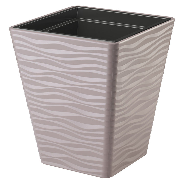 Form-Plastic-kappe, frostbestandig, med indsats, grå-beige, Sahara Dunes kvadratisk 40
