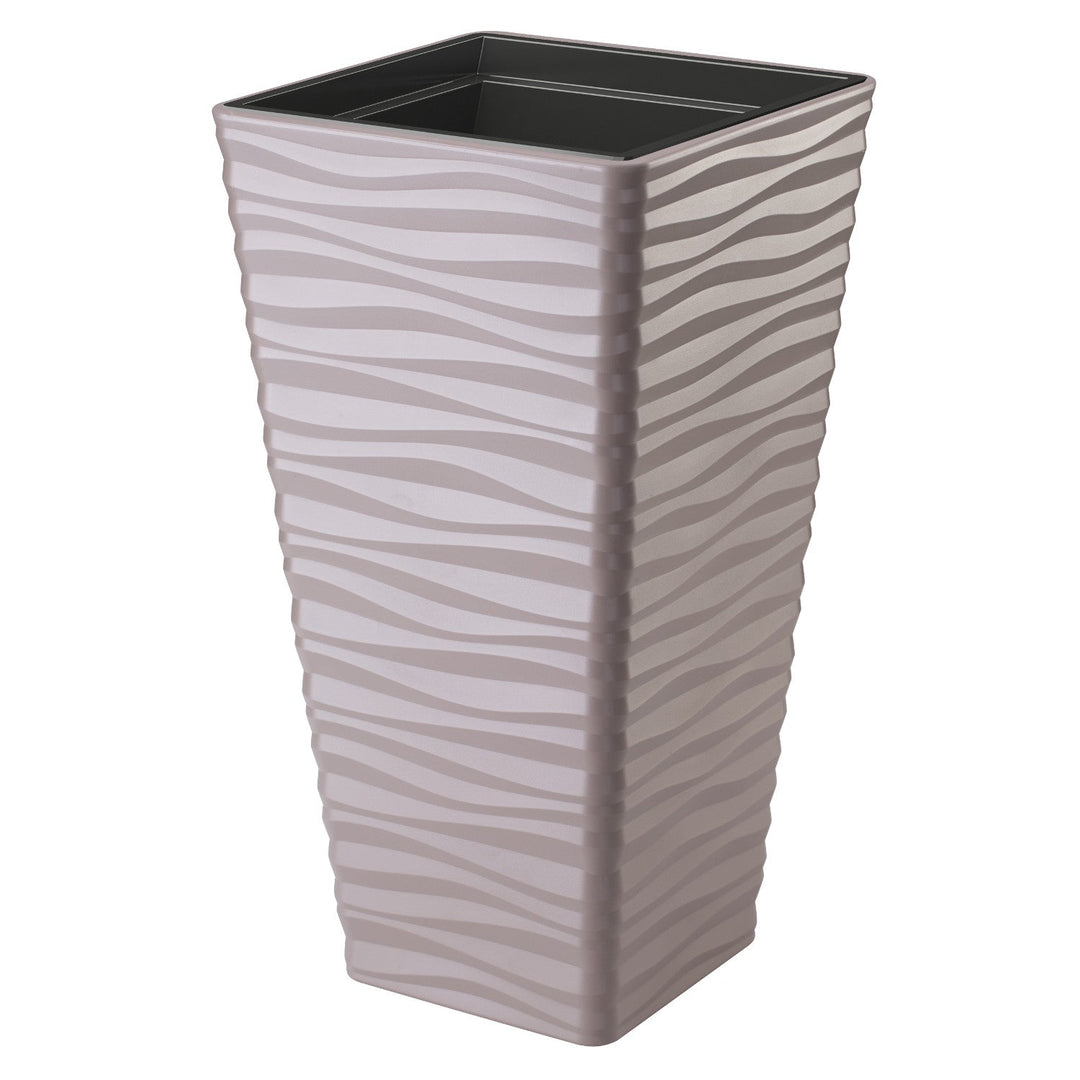 Form-Plastic-hylster, frostbestandigt, med indsats, grå-beige, Sahara Dunes Slim kvadratisk 35