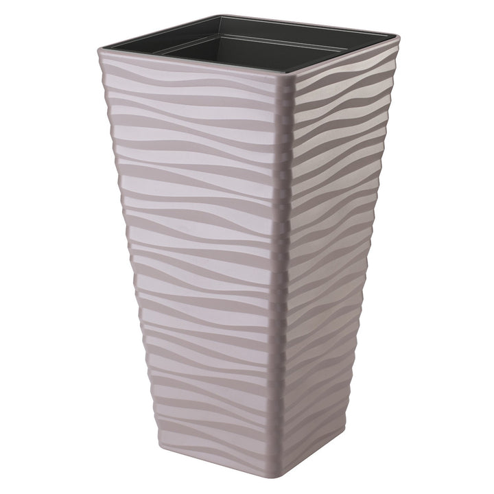 Form-Plastic-hylster, frostbestandigt, med indsats, grå-beige, Sahara Dunes Slim kvadratisk 35