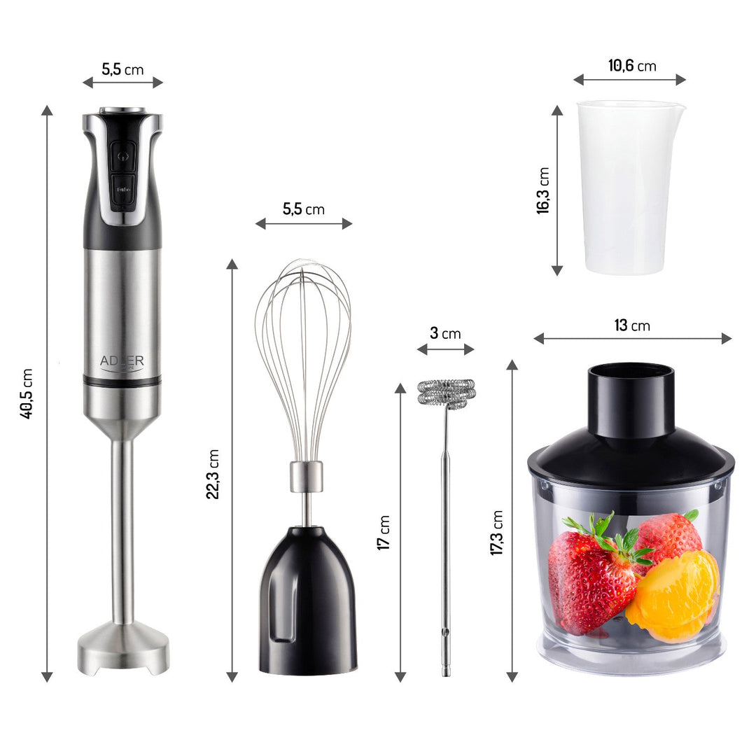 Adler håndblender, 20 hastigheder, 1800 W, Turbo-funktion, AD 4627