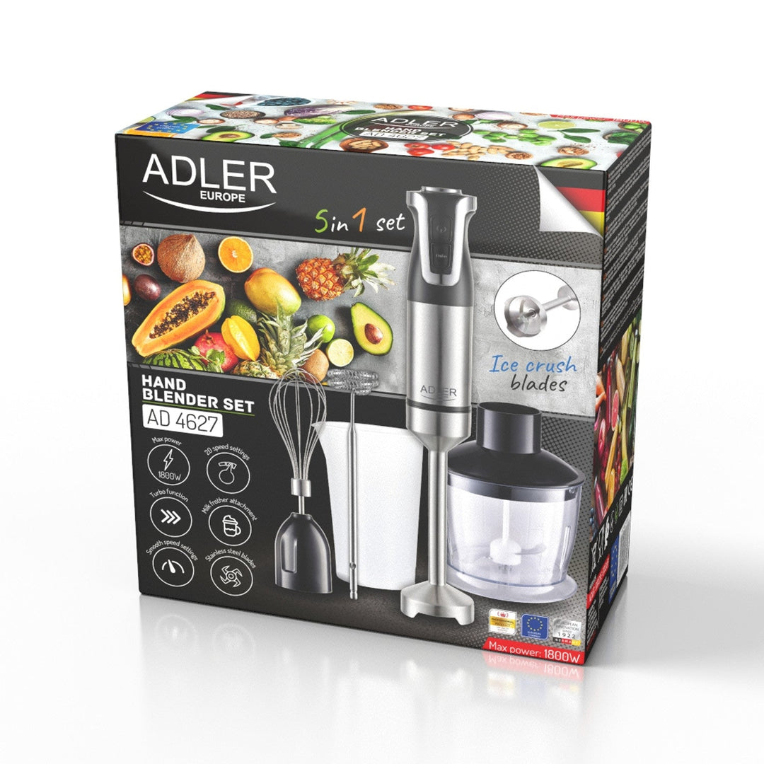 Adler håndblender, 20 hastigheder, 1800 W, Turbo-funktion, AD 4627