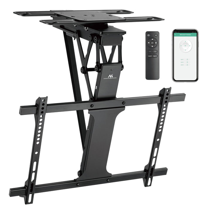 Maclean elektrisk loftbeslag til tv, TUYA-betjening, maks. VESA 600x400, 90° drejning, fjernbetjening, 32"-75", 35 kg, MC-490