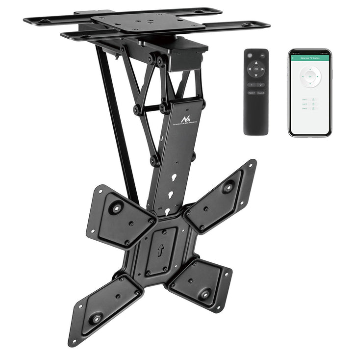 Maclean elektrisk loftbeslag til tv, TUYA-betjening, maks. VESA 600x400, 90° drejning, fjernbetjening, 23"-65", 30 kg, MC-491