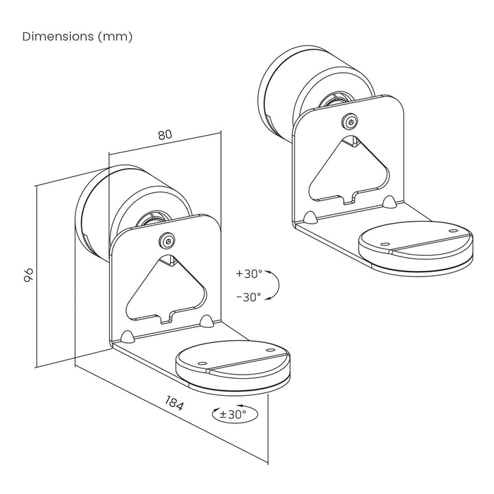 Vægbeslag til Sonos Maclean-højttaler, Sonos Era 100 & 300, MC-495 2 stk.