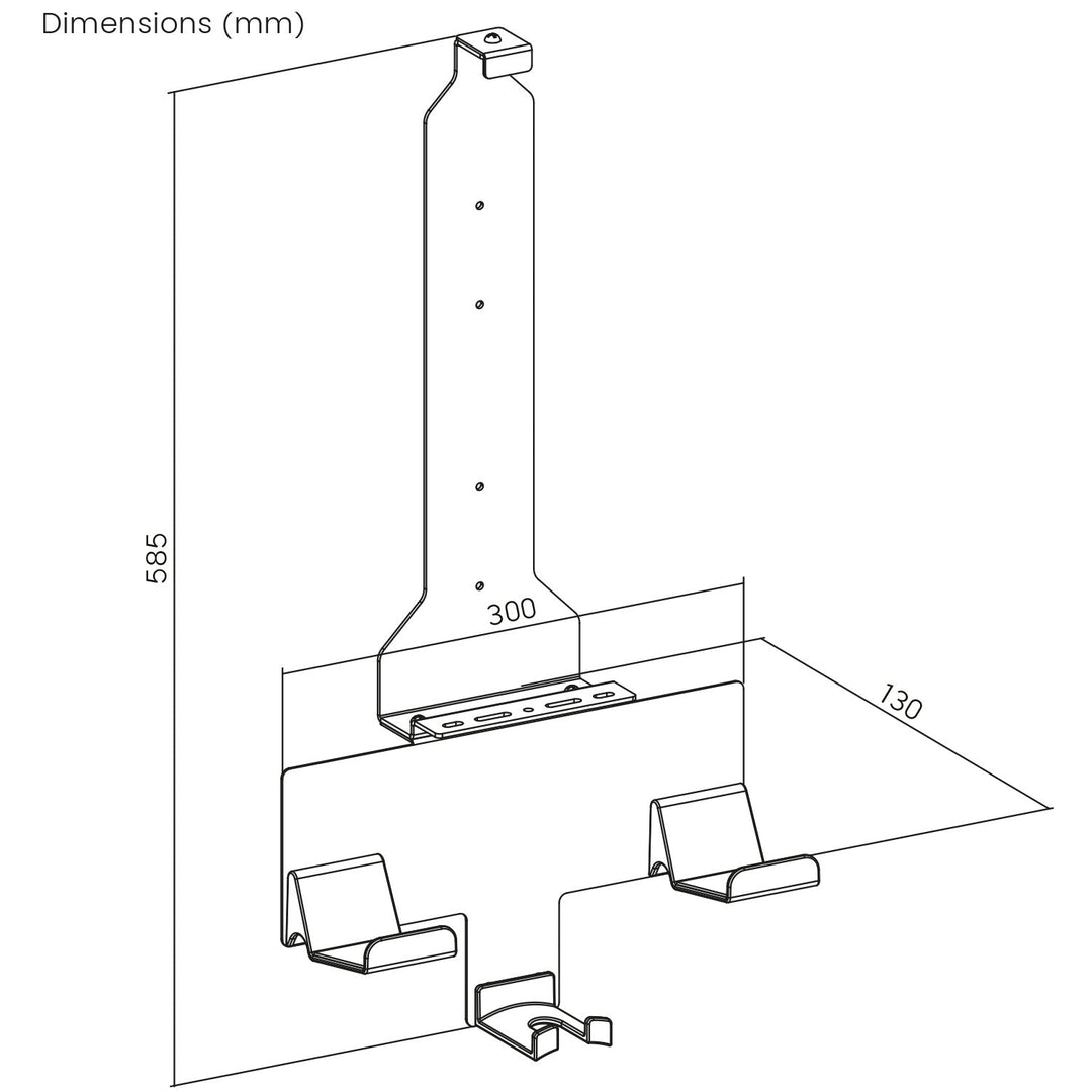 Hvid vægmonteret holder til Playstation 5-konsol med holder til controllere, maks. 10 kg, NanoRS RS181