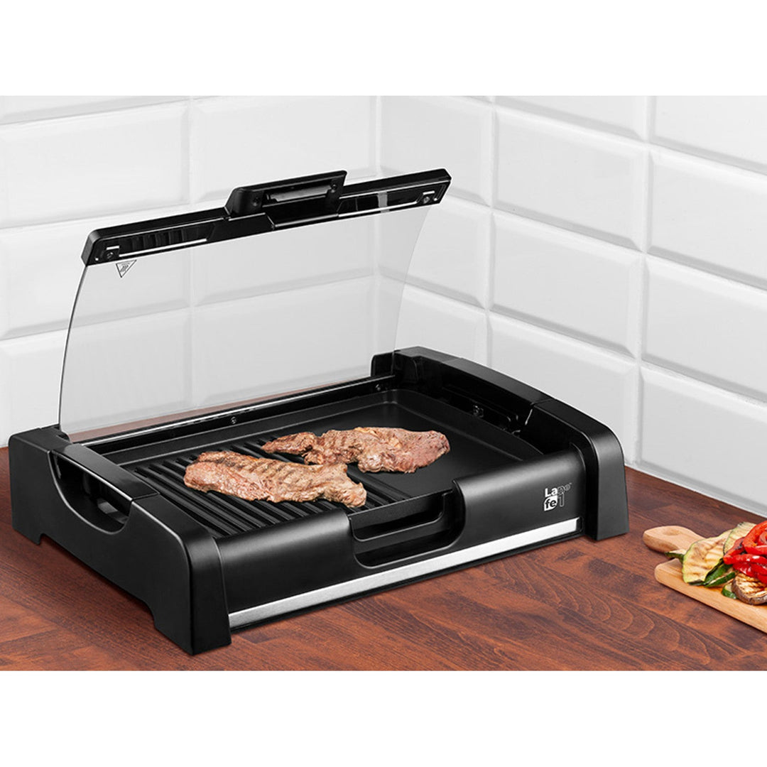 Lafe elektrisk grill med låg, 1650 W, termostat, GRL003