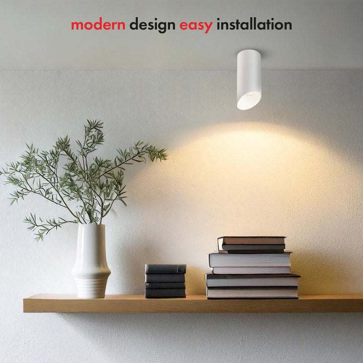 Maclean påbygning / rør, punktbelysning, rund, aluminium, GU10, 55x130 mm, hvid, MCE360 W