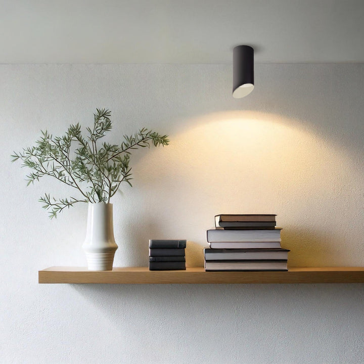 Maclean påbygning / rør, punktbelysning, rund, aluminium, GU10, 55x130 mm, sort, MCE360 B