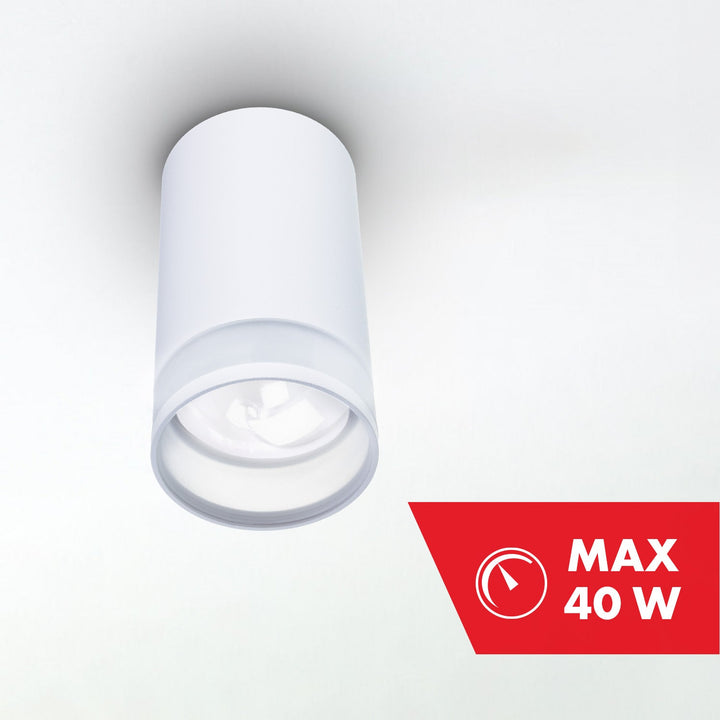 Oplægning / rør Maclean, punktbelysning, rund, aluminium, GU10, 55x105 mm, hvid, MCE361 W