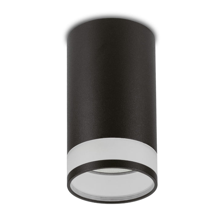 Maclean påbygning / rør, punktbelysning, rund, aluminium, GU10, 55x105 mm, sort, MCE361 B