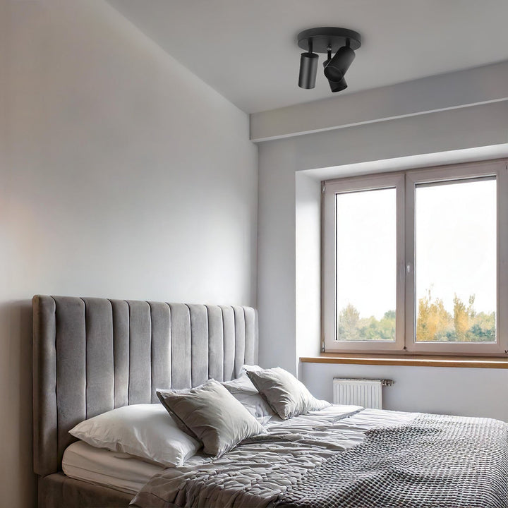 Maclean loftslampe, spotlampe, bevægelig, aluminium, 3xGU10, 55x100 mm, sort mat, MCE362 B