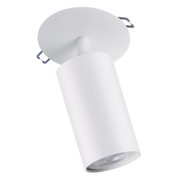 Indbygget armatur / Maclean-rør, punktbelysning, rund, aluminium, GU10, 55x100 mm, hvid, MCE364 W
