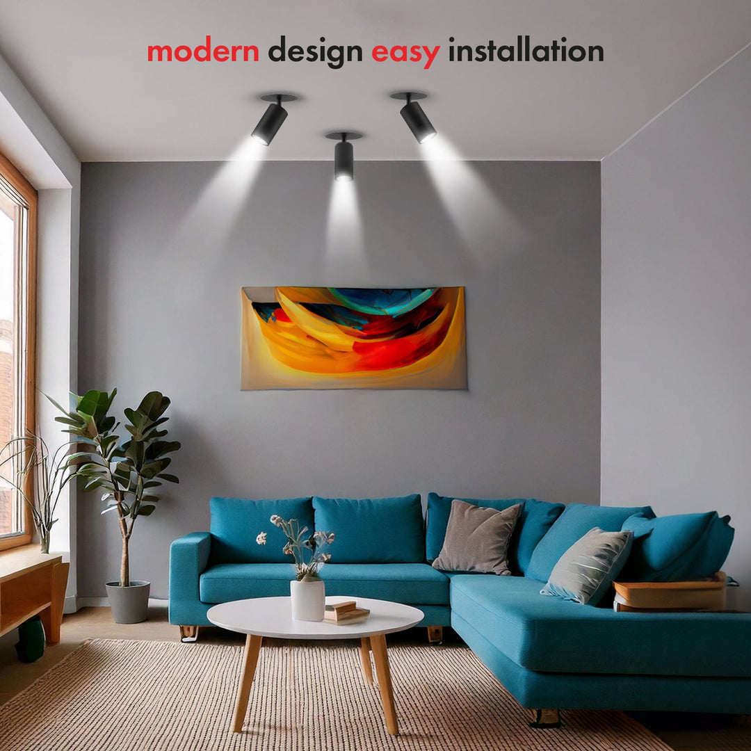 Indbygget armatur / Maclean-rør, punktbelysning, rund, aluminium, GU10, 55x100 mm, sort, MCE364 B