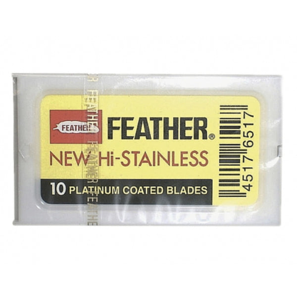 Feather-barberblade, rustfrit stål, 10 stk., gule, 81-s