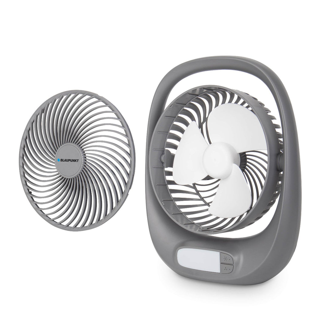 Blaupunkt ventilator, bærbar, 1800 mAh batteri, USB, 3 hastigheder, grå, APF301