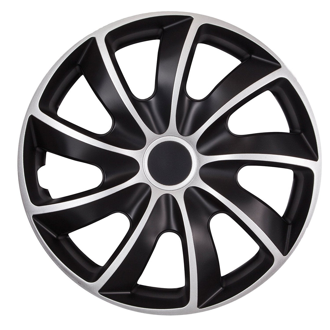 Universal hjulkapsler 15" NRM Quad Bicolor sort-sølv 1 stk.