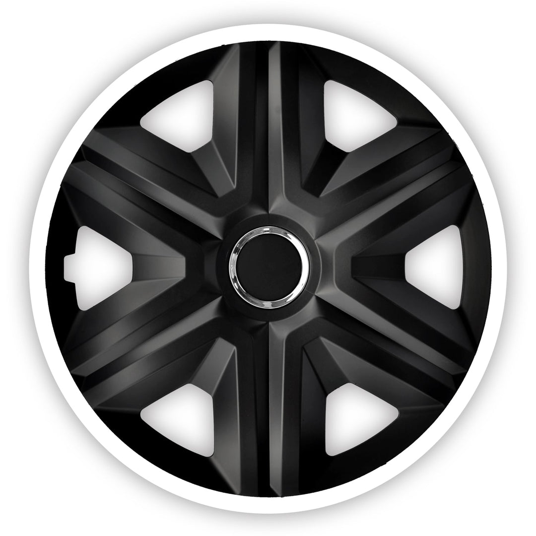 NRM Fast Lux Universal Hubcap 14" Wheel Cover Wheel Trim Hub Cap Black and White 1 Piece