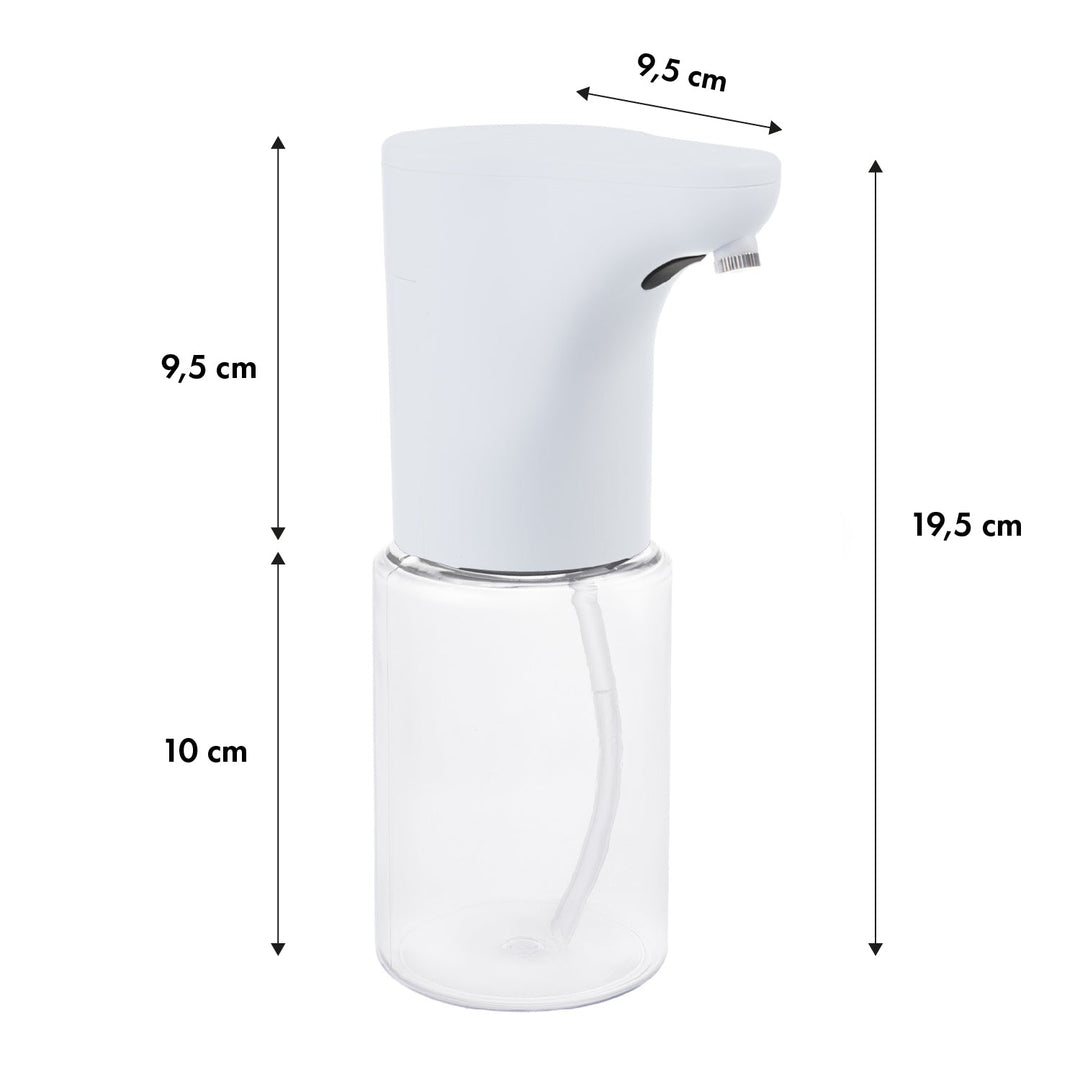 Promedix automatisk dispenser, dispenserbeholder til flydende sæbe, desinfektionsmidler, 300 ml, 4xAA, hvid, PR-540 W