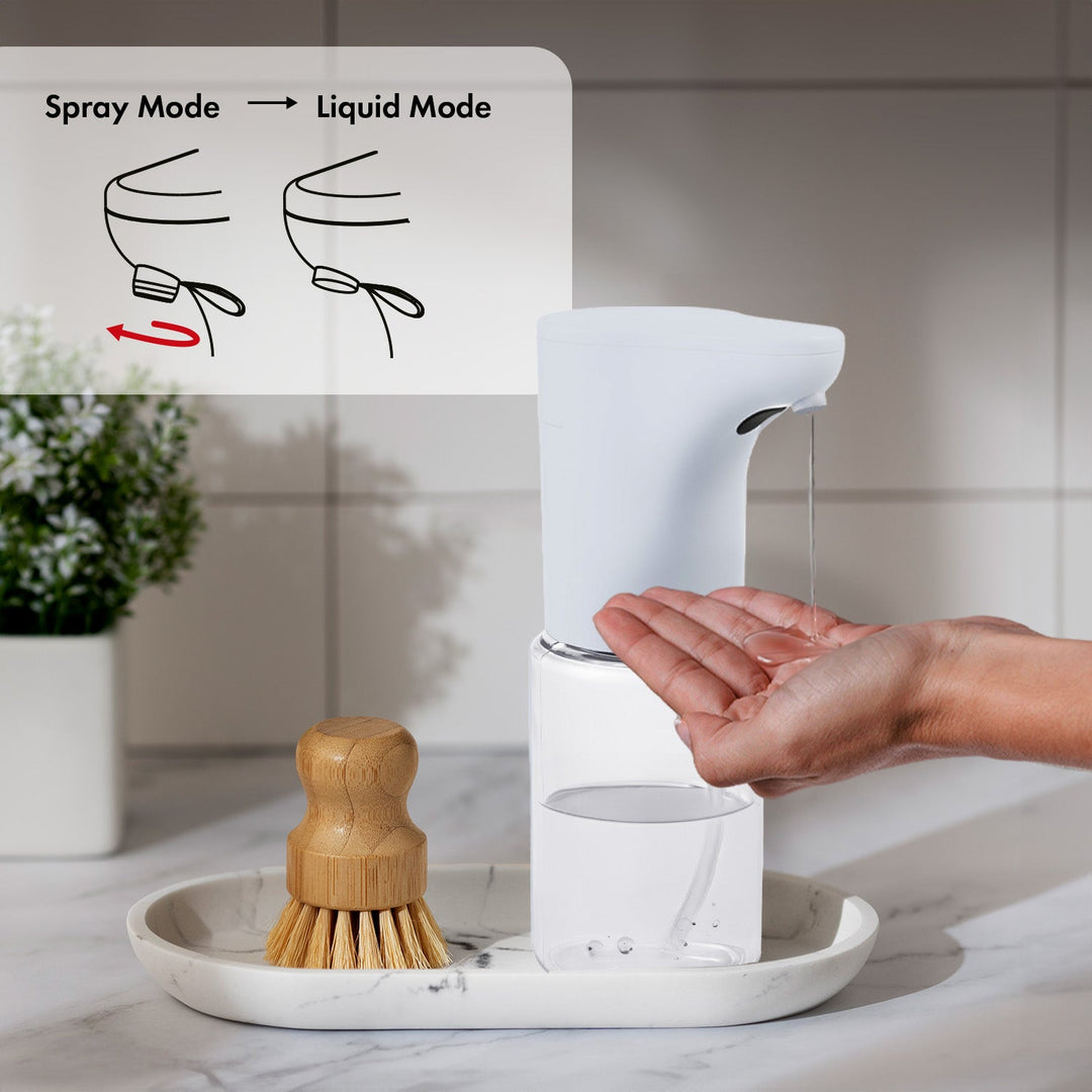 Promedix automatisk dispenser, dispenserbeholder til flydende sæbe, desinfektionsmidler, 300 ml, 4xAA, hvid, PR-540 W