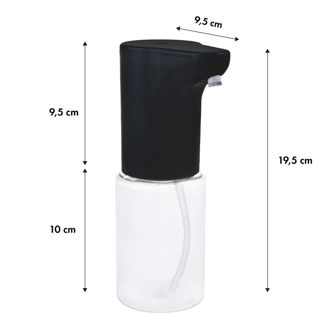 Promedix automatisk dispenser, dispenserbeholder til flydende sæbe, desinfektionsmidler, 300 ml, 4xAA, sort, PR-540 B