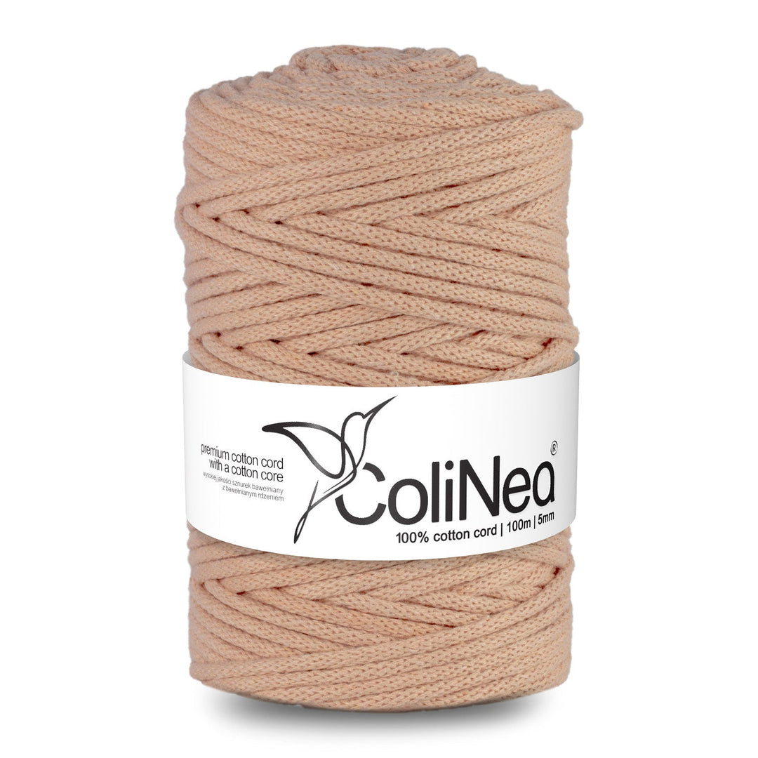 ColiNea, bomuldssnor med bomuldskerne, flettet, 5 mm, 100 m, laksfarvet