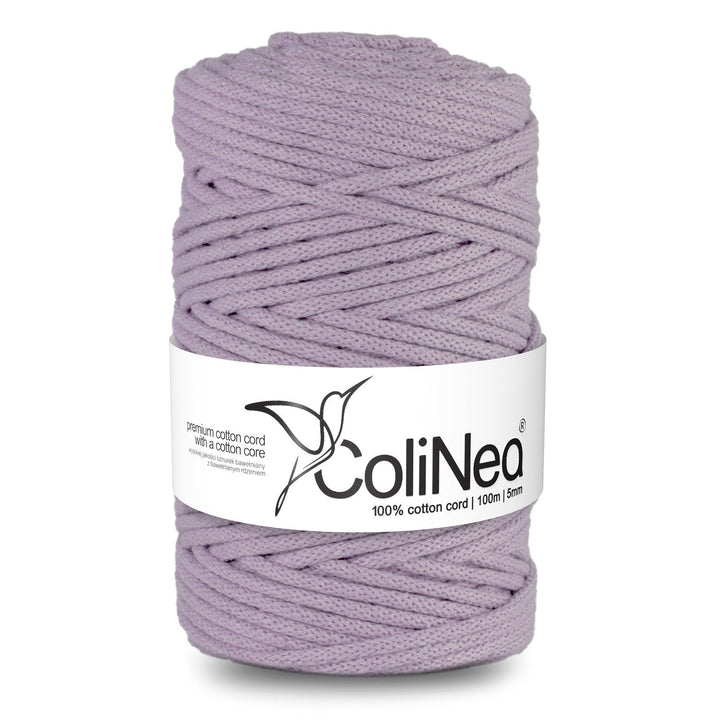 ColiNea, bomuldssnor med bomuldskerne, flettet, 5 mm, 100 m, lilla