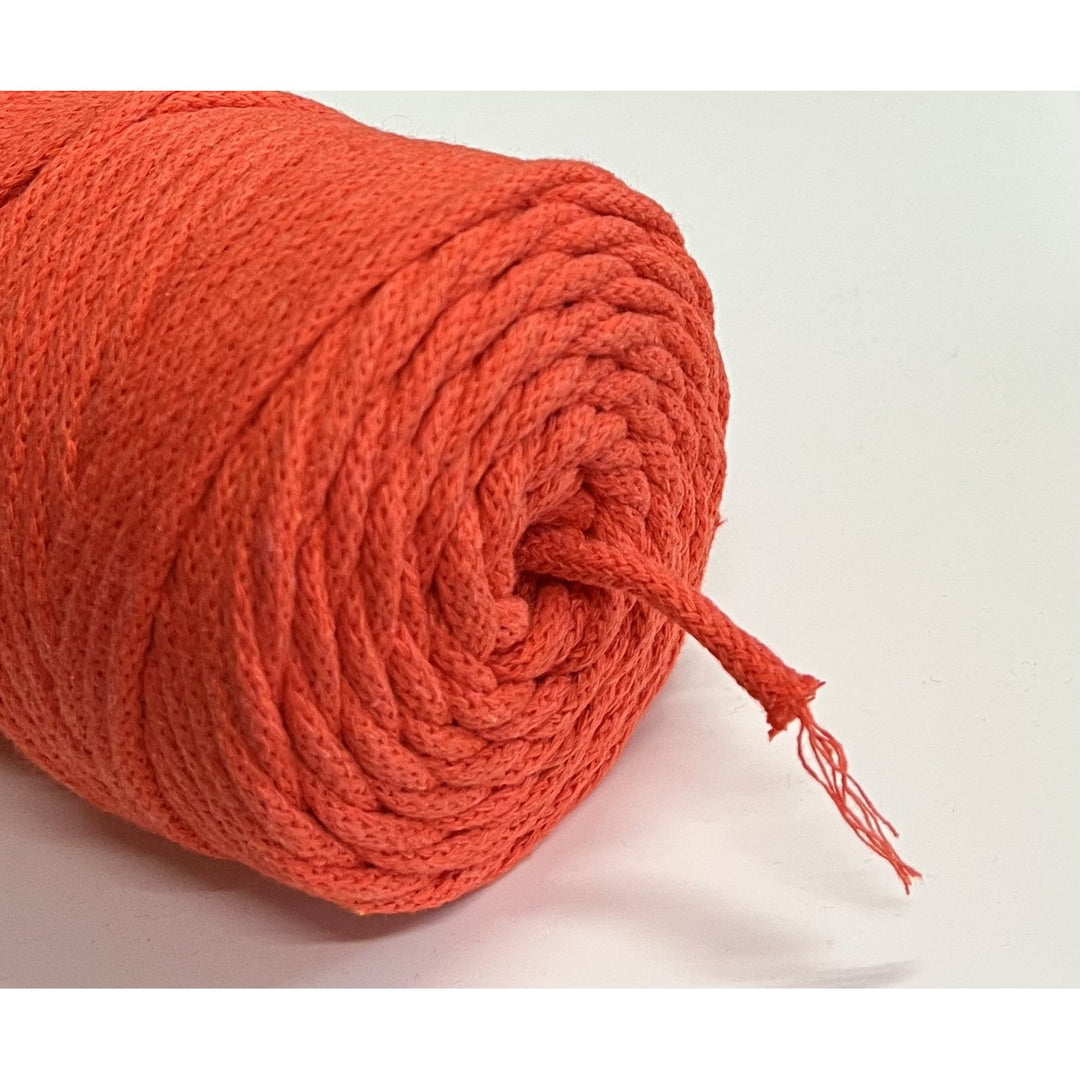 ColiNea, bomuldssnor med bomuldskerne, flettet, 5 mm, 100 m, orange