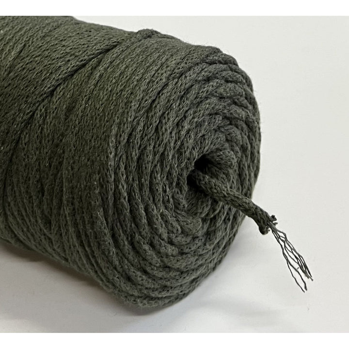 ColiNea, bomuldssnor med bomuldskerne, flettet, 5 mm, 100 m, khaki