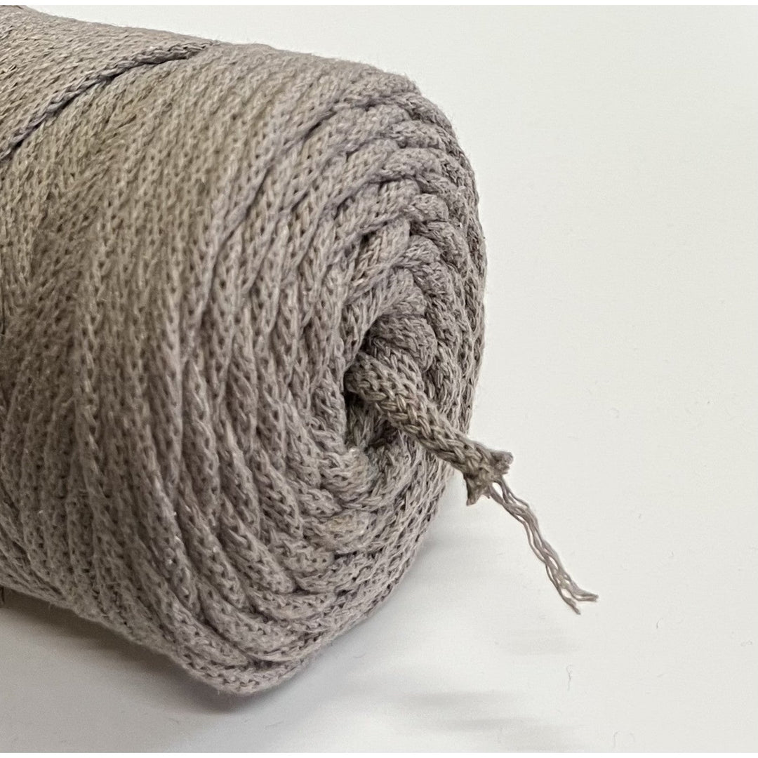 ColiNea, bomuldssnor med bomuldskerne, flettet, 3 mm, 100 m, mørk beige
