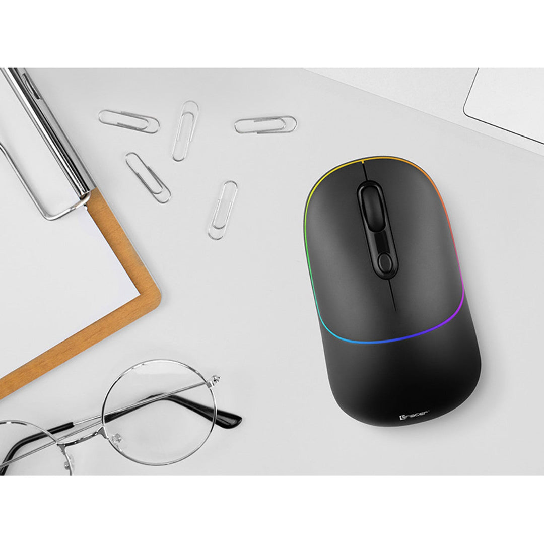 Tracer trådløs mus, 650 mAh batteri, RGB-belysning, Ratero