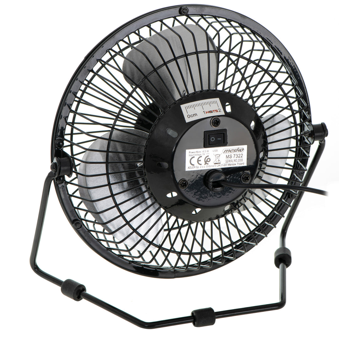 Mesko bordventilator, diameter 15 cm, USB-strømforsyning, lodret svingning, MS 7322