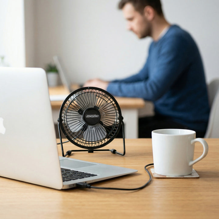 Mesko bordventilator, diameter 15 cm, USB-strømforsyning, lodret svingning, MS 7322