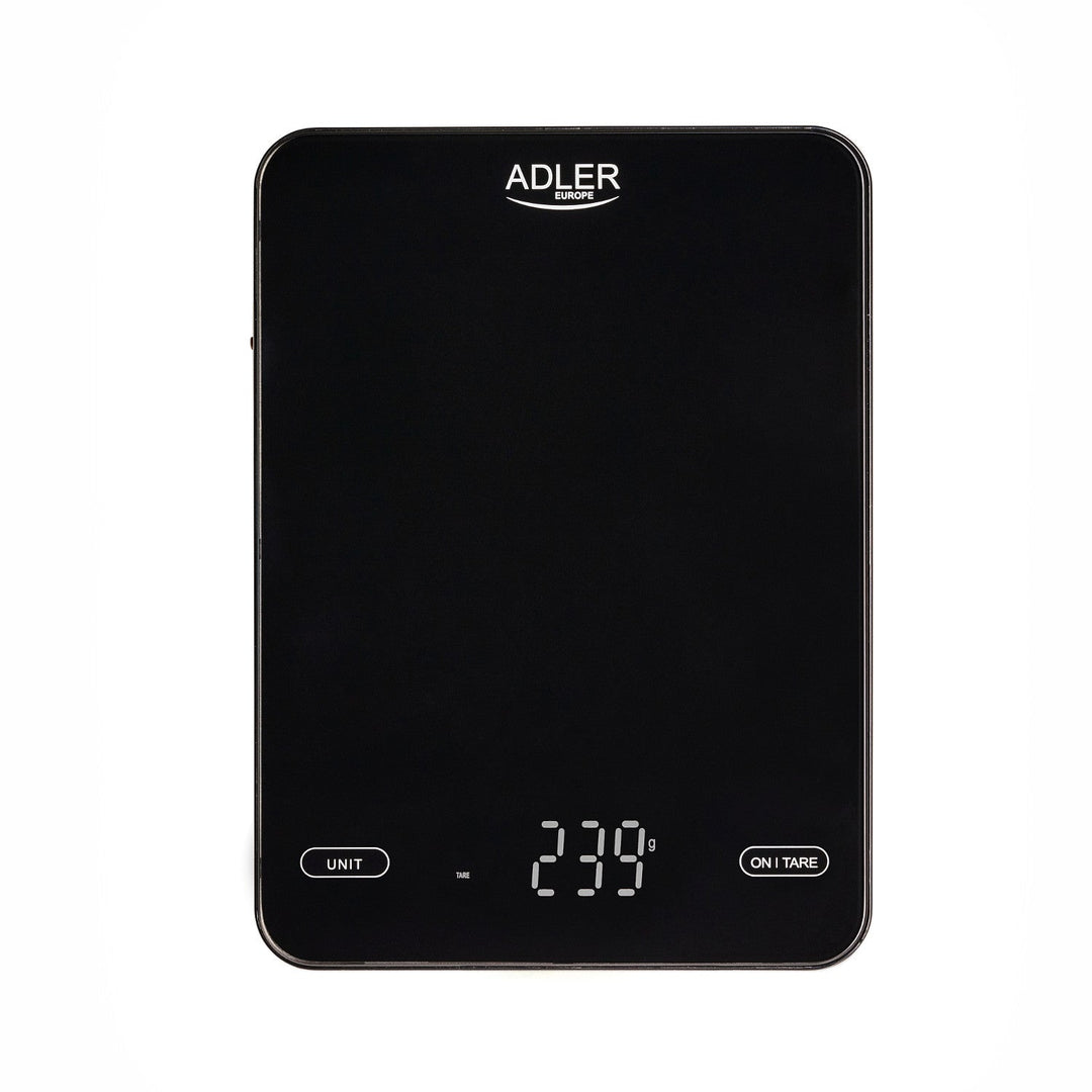 Køkkenvægt, Adler, sort 10 kg opladet via USB, AD 3177