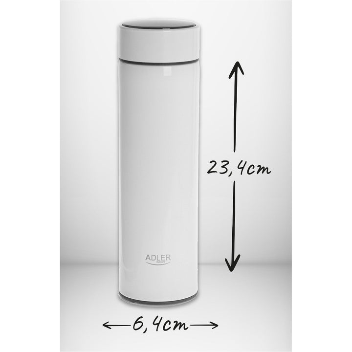Adler termokande, LED-berøringsskærm, kapacitet 473 ml, farve hvid, AD 4506