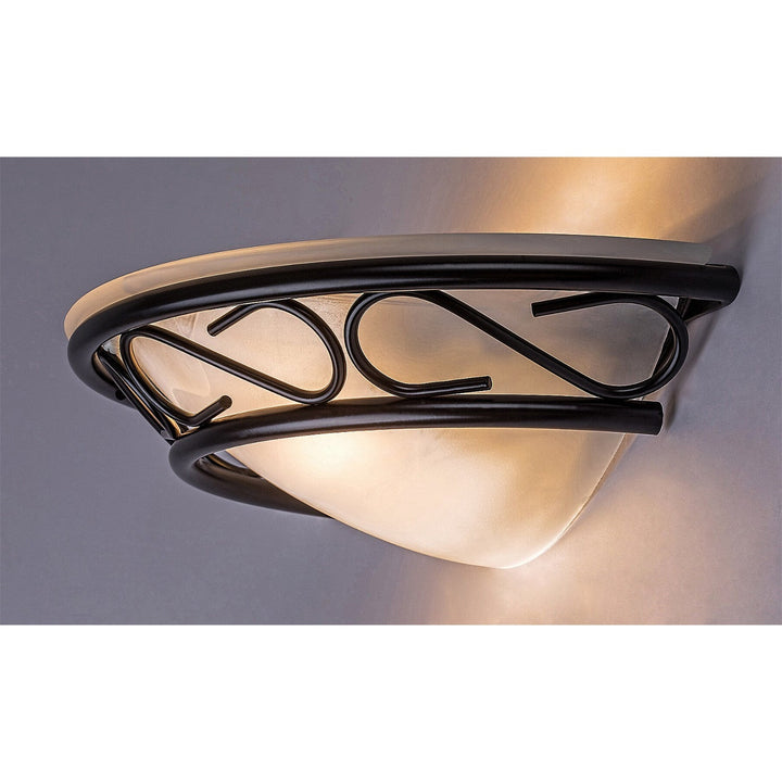 Rabalux halvloftslampe, metal, lampeskærm af alabastglas, E14-fatning, Athen
