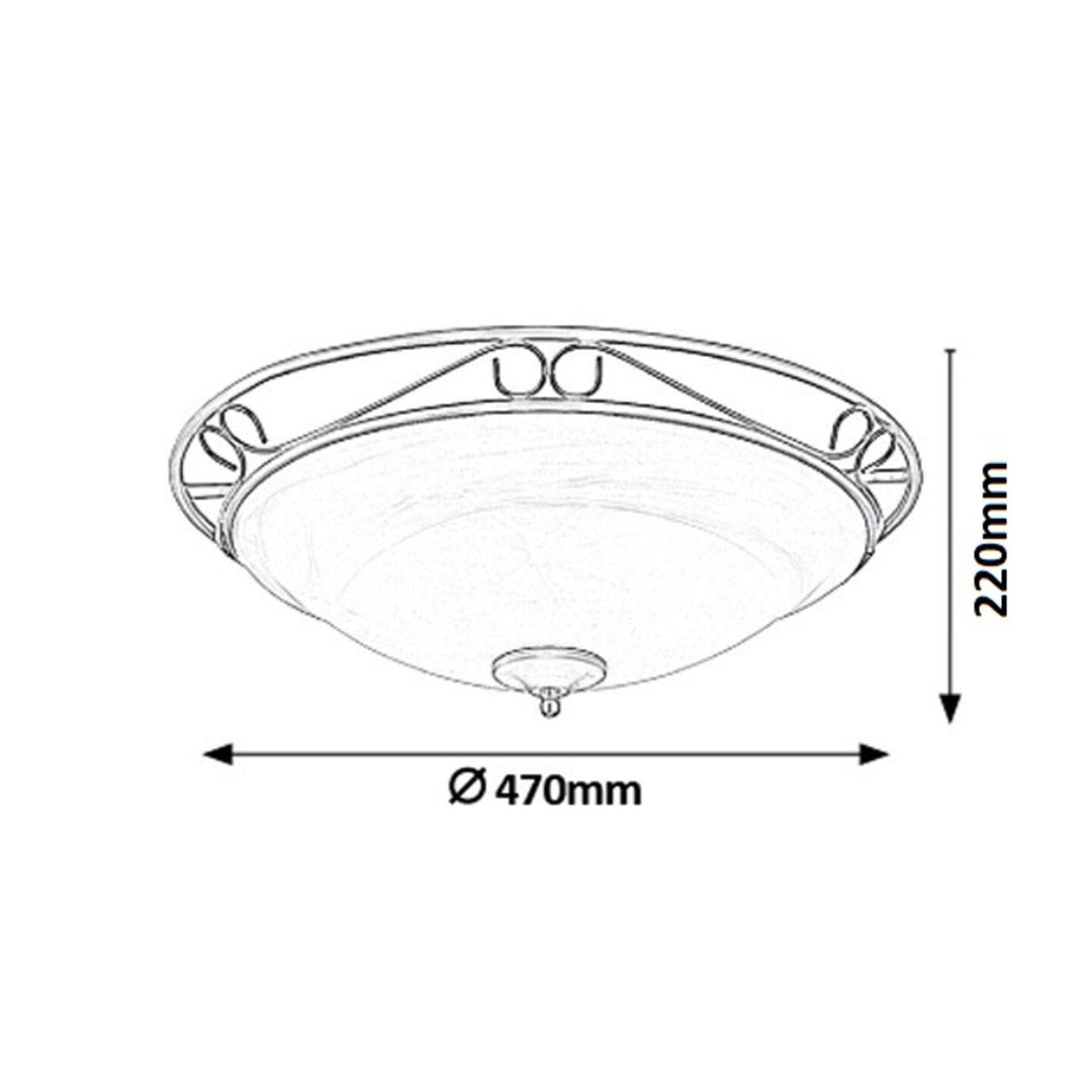Rabalux loftslampe, 3xE27, metal, sort, Athen