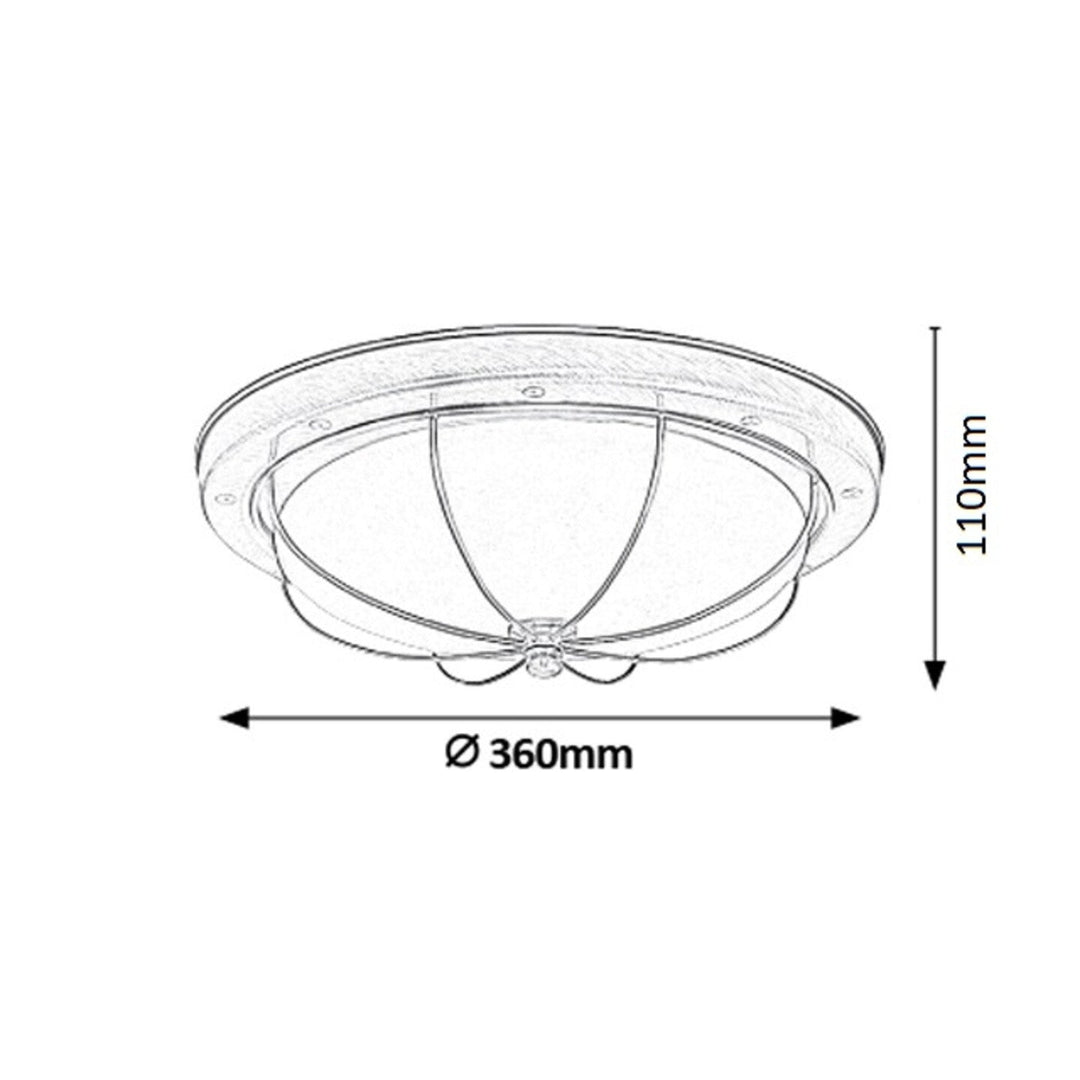 Rabalux loftslampe, 2xE27, brun, diameter 36 cm, Sudan