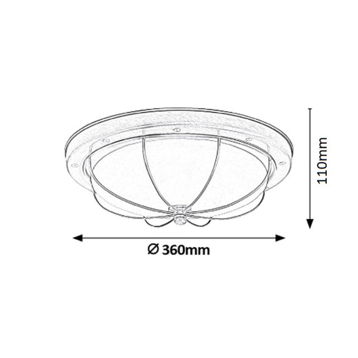Rabalux loftslampe, 2xE27, brun, diameter 36 cm, Sudan