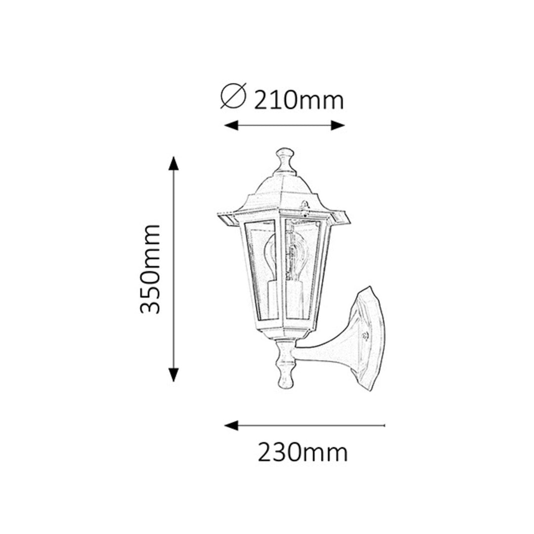 Rabalux væglampe, udendørs, IP43, E27, maks. 60 W, hvid, Velence