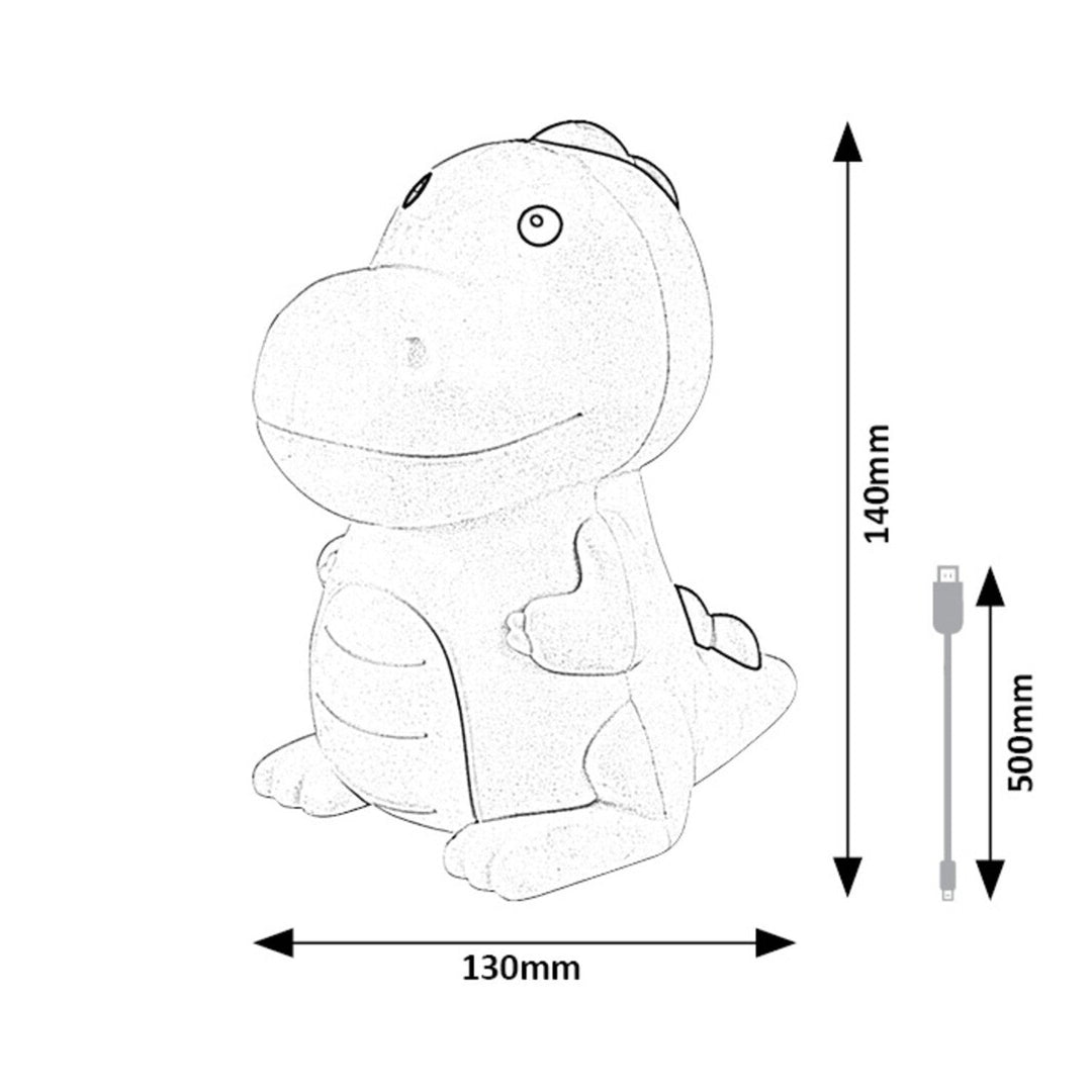 Rabalux børnelampe, dinosaur, LED RGB, varm hvid, IP20, Unicoo