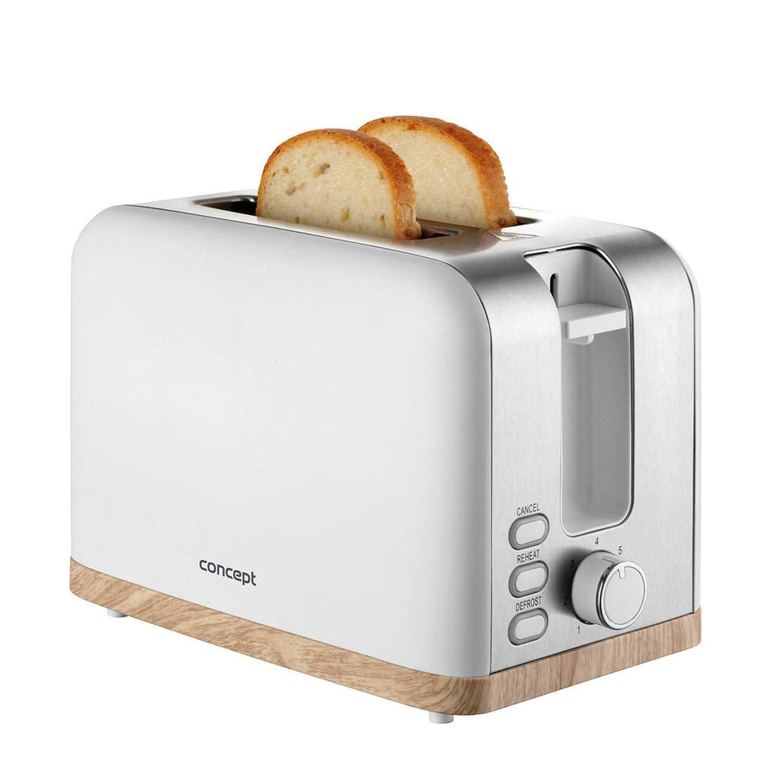 Concept elektrisk brødrister, 930 W, 7 bruningsniveauer, hvid, TE2015