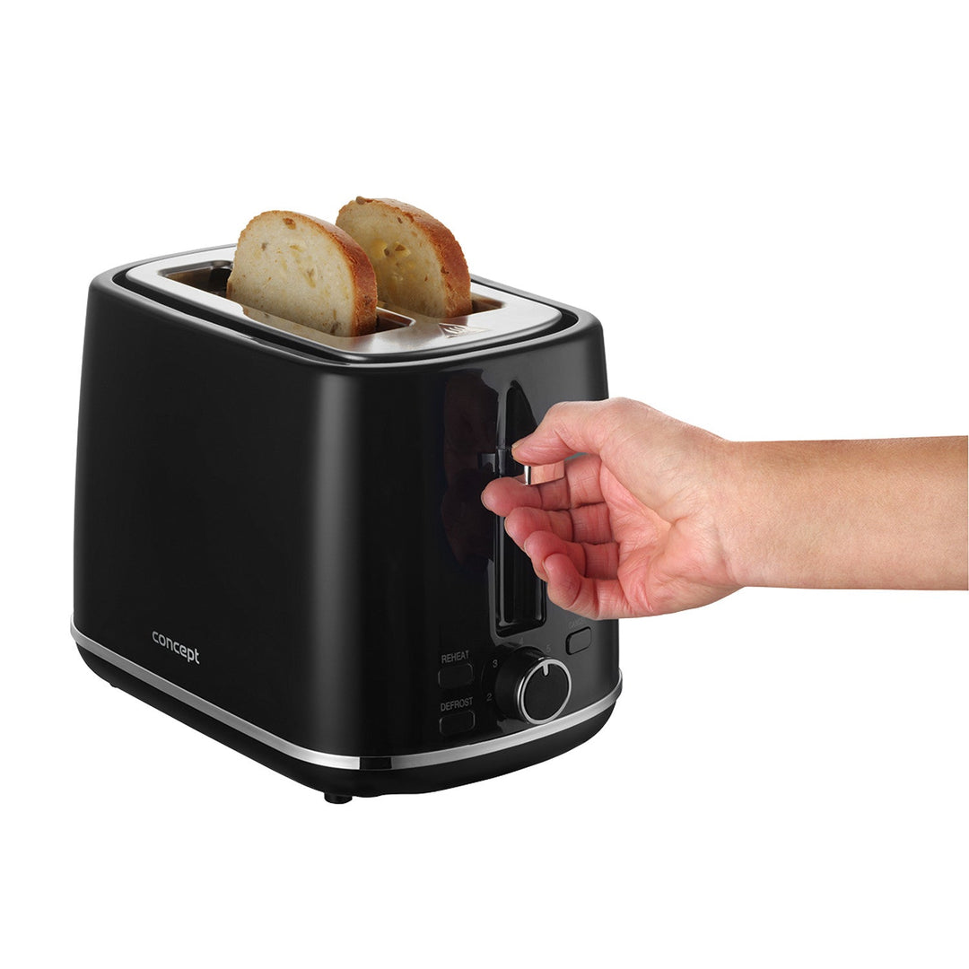 Concept elektrisk brødrister, 930 W, 7 bruningsniveauer, sort, TE2075
