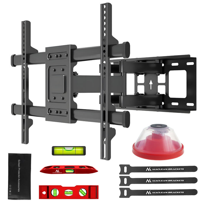 Maclean TV-holder, maks. VESA 600x400, 32-85", 60 kg, vertikal og horisontal vinkeljustering, profil 65-390 mm, sort, MC-789